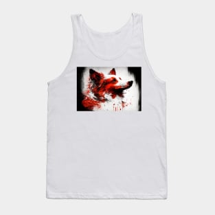 Abstract Splash Painting Of A Dog In Black And Red Colours Tank Top